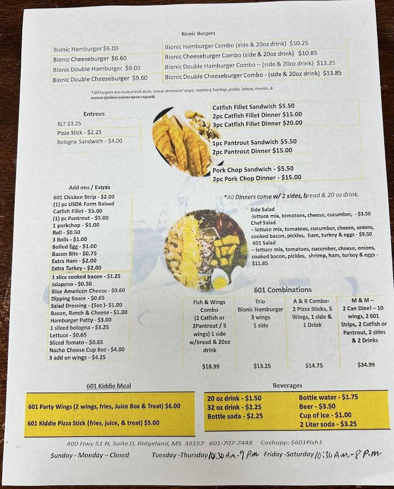 601 Fish & Wings Express LLC Menu image 2